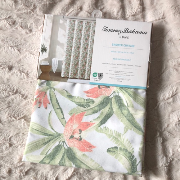 TOMMY BAHAMA Tropical Shower Curtain - Picture 1 of 8